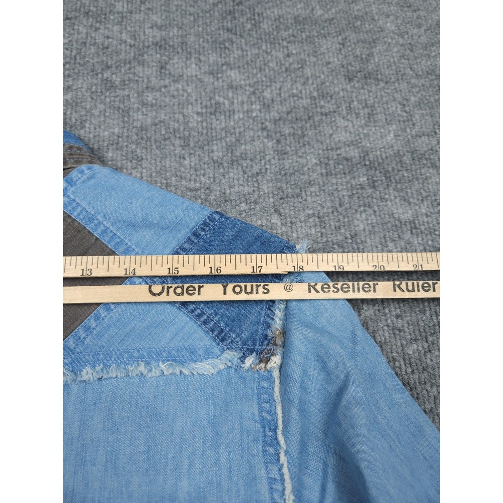 Kimes Ranch Shirt Women's 2XL Blue KC Patched Denim Pearl Snap Western NWT - Picture 11 of 13